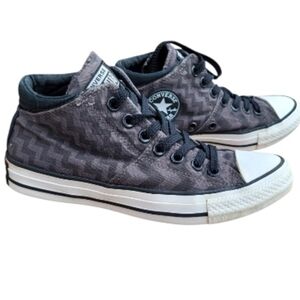 Converse All Star Chuck Taylor Madglam Glam Chevron Black Gray Sneaker Women 7